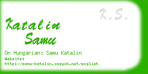 katalin samu business card